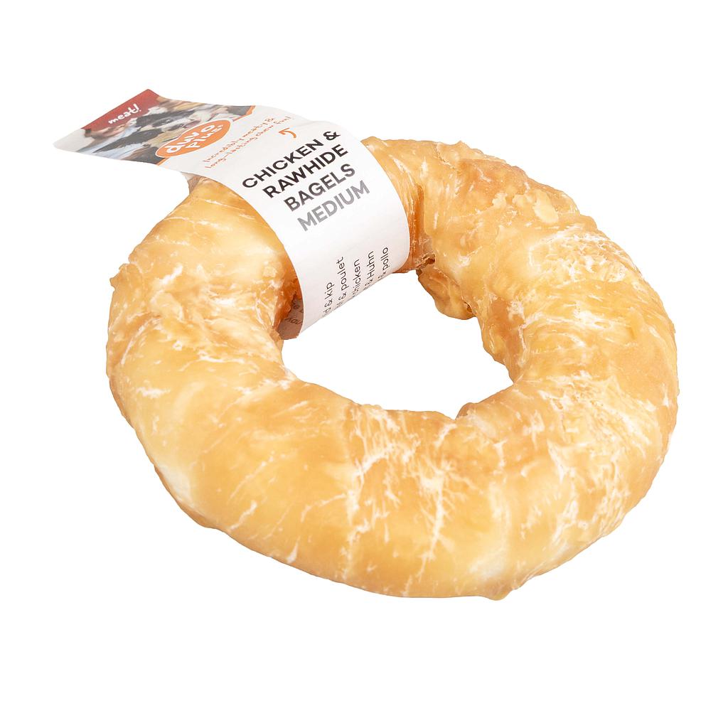 DUVO MEAT! BAGELS DE POLLO Y PIEL NATURAL T-M 10-12 CM DISPLAY