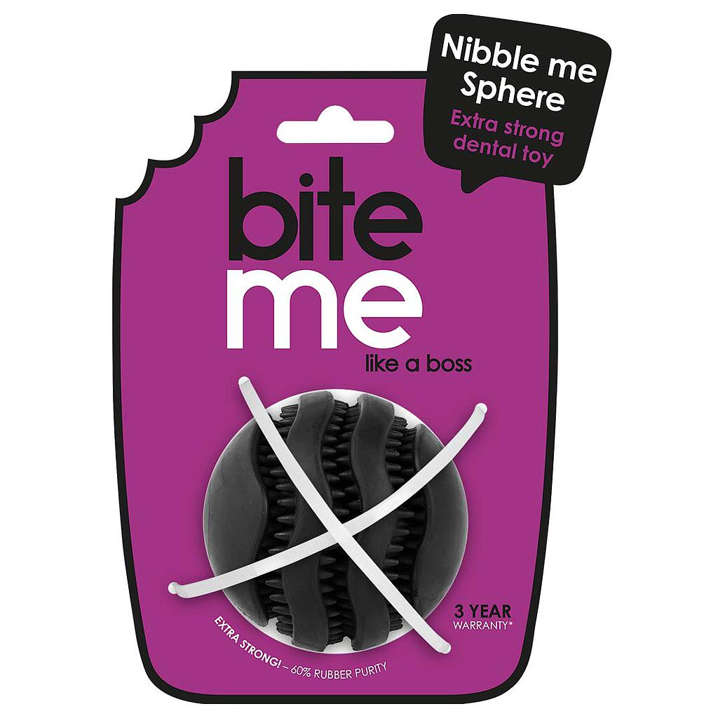 DUVO JUGUETE PERRO NIBBLE ME SPHERE NEGRO T-S  7 x 7 x 7 CM