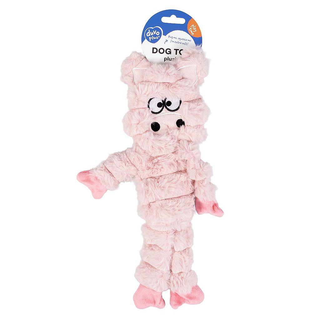 DUVO JUGUETE PERRO PELUCHE HUGGI CERDO ROSA T-S  38 x 17 x 3,5 CM
