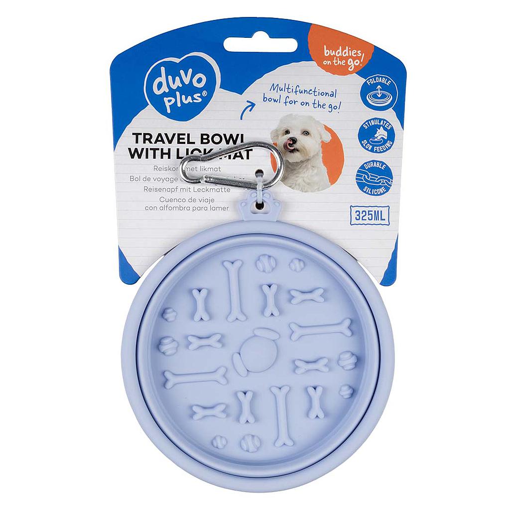 DUVO COMEDERO VIAJE LAMER LILA 475 ML  14 x 14 x 4,5 CM