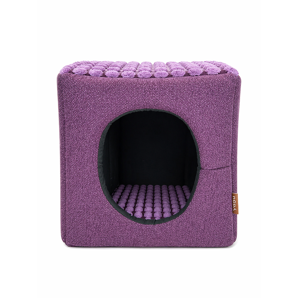 YAGU DESCANSO CUBO COMPACTO FRIDA MALVA T-U  33 x 33 x 33 CM