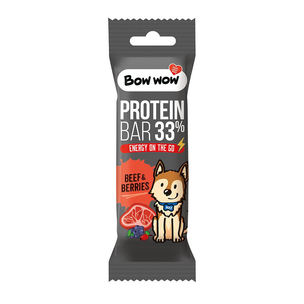 BOW WOW PROTEINA BAR WITH BEEF &amp; BERRIES 32 GR / 30 BOLSAS