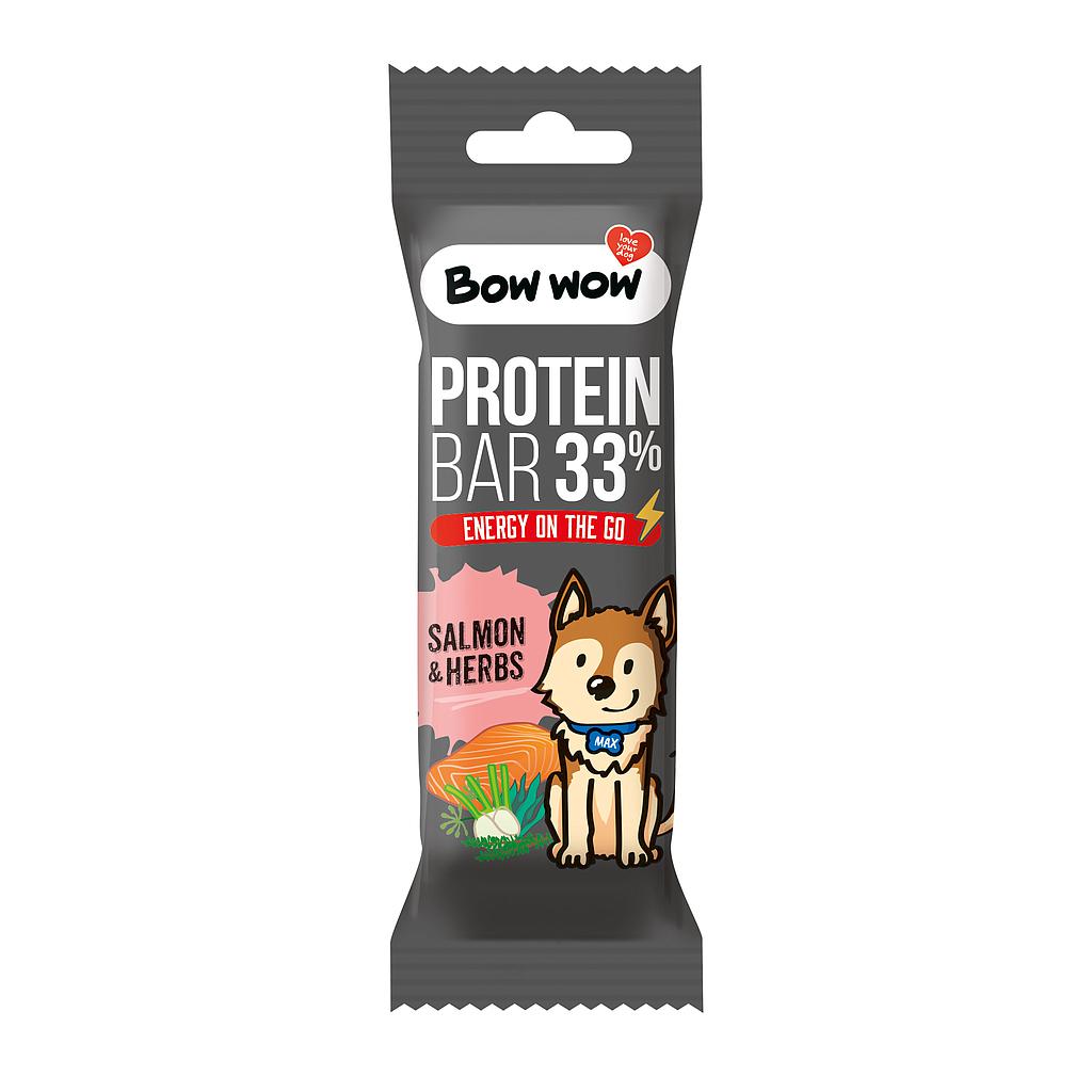BOW WOW PROTEINA BAR WITH SALMON &amp; HERBS 32 GR / 30 BOLSAS