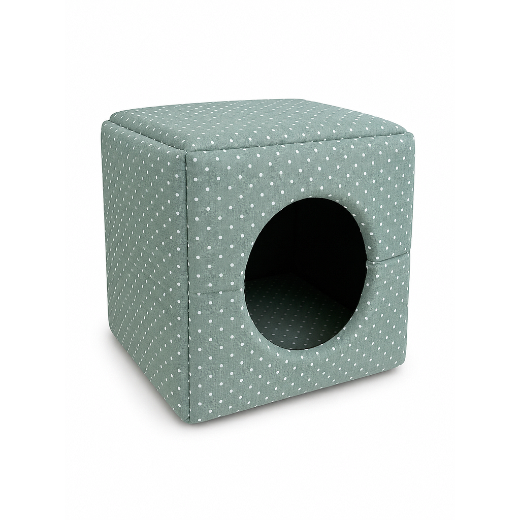 YAGU DESCANSO CUBO COMPACTO PUNTITO VERDE T-U  33 x 33 x 33 CM