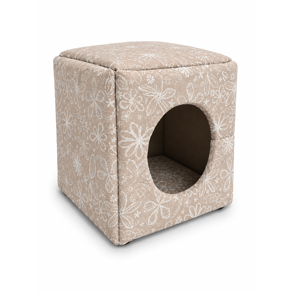 YAGU DESCANSO CUBO COMPACTO CIEZA BEIGE T-U  33 x 33 x 33 CM