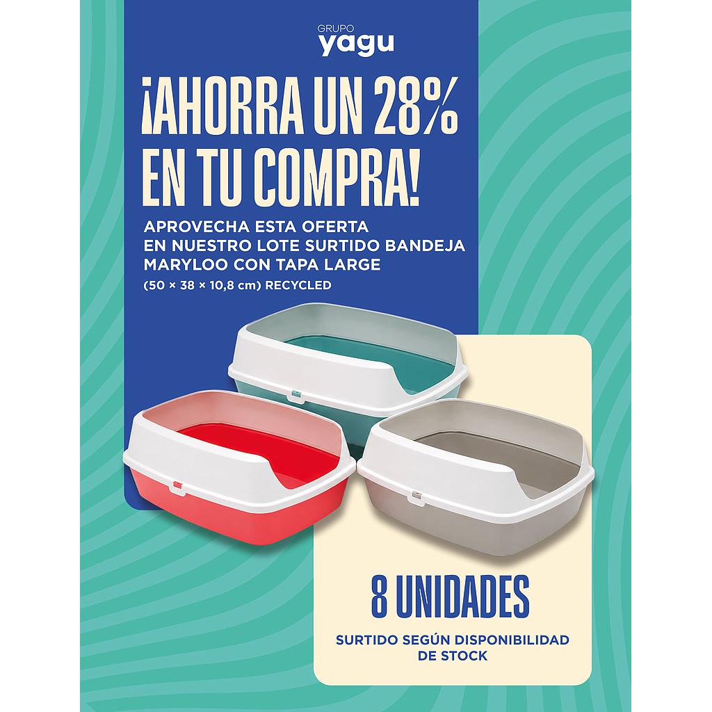 MODERNA LOTE SURTIDO BANDEJA MARYLOO CON TAPA LARGE 50 x 38 x 10,8 CM RECYCLED